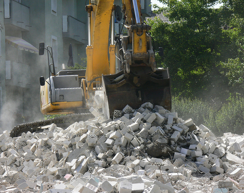 bulldozer rubble build